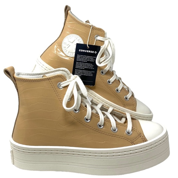 Converse Chuck Modern Lift Platform Leather Shoes Women's Embossed Skate A07658C - Picture 1 of 10
